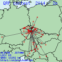 mapa spojení  QRP závod