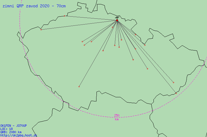 mapa spojení 70cm